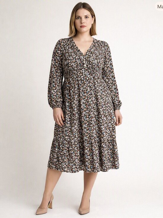 torrid Dresses & Skirts - Torrid Knit Surplice Tiered Floral Dress Size XXL 18-20 NWT